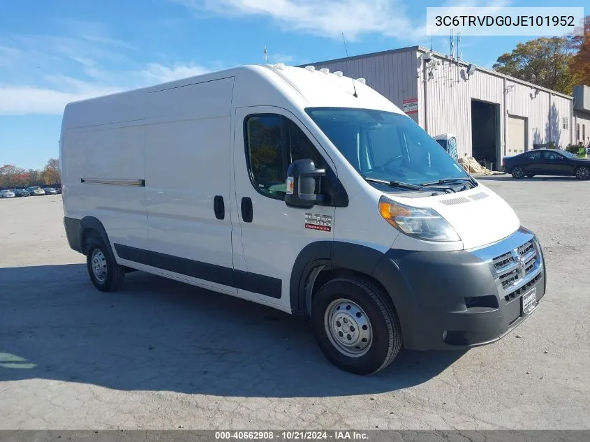 2018 Ram Promaster 2500 High Roof 159 Wb VIN: 3C6TRVDG0JE101952 Lot: 40662908