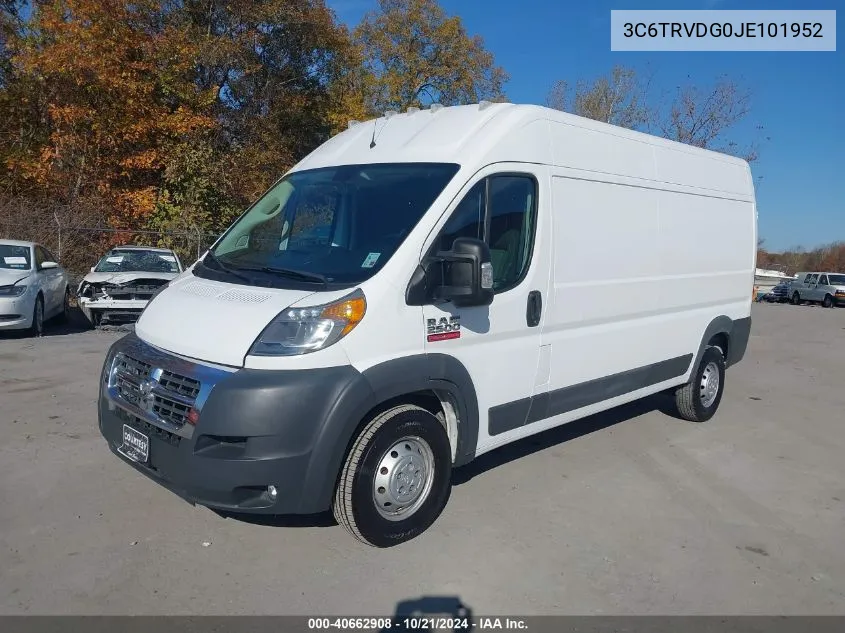 2018 Ram Promaster 2500 High Roof 159 Wb VIN: 3C6TRVDG0JE101952 Lot: 40662908