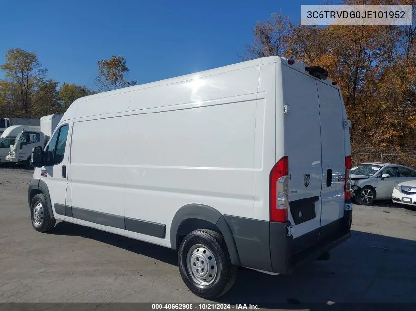 2018 Ram Promaster 2500 High Roof 159 Wb VIN: 3C6TRVDG0JE101952 Lot: 40662908