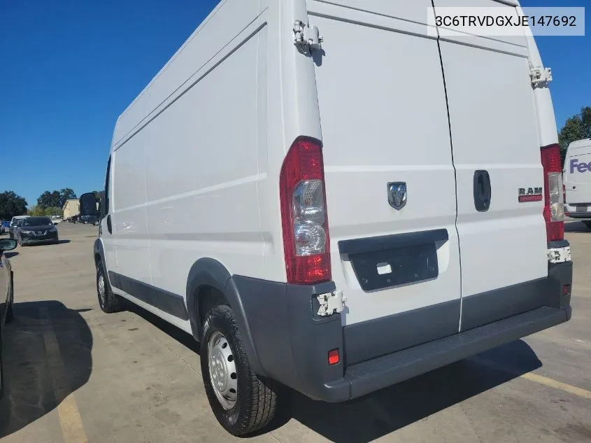 2018 Ram Promaster 2500 2500 High VIN: 3C6TRVDGXJE147692 Lot: 40665086