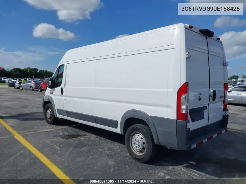 2018 Ram Promaster 2500 High Roof 159 Wb VIN: 3C6TRVDG9JE158425 Lot: 40871385