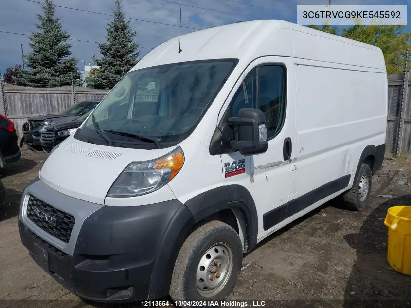 2019 Ram Promaster 2500 2500 High VIN: 3C6TRVCG9KE545592 Lot: 12113554