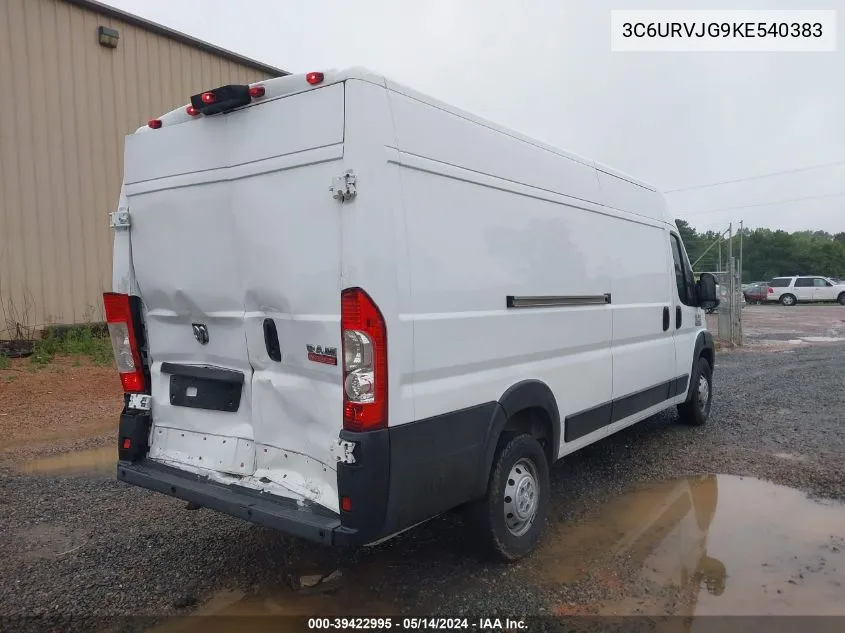 2019 Ram Promaster 3500 Cargo Van High Roof 159 Wb Ext VIN: 3C6URVJG9KE540383 Lot: 39422995