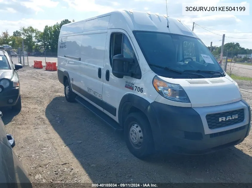 2019 Ram Promaster 3500 Cargo Van High Roof 159 Wb Ext VIN: 3C6URVJG1KE504199 Lot: 40185034