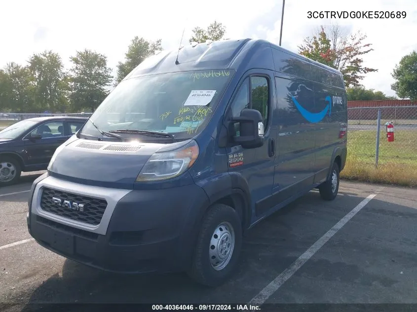 3C6TRVDG0KE520689 2019 Ram Promaster 2500 High Roof 159 Wb