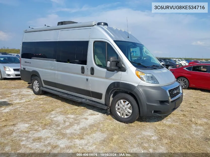 2019 Ram Promaster 3500 3500 High VIN: 3C6URVUG8KE534716 Lot: 40619876