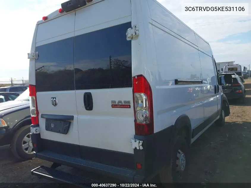 2019 Ram Promaster 2500 High Roof 159 Wb VIN: 3C6TRVDG5KE531106 Lot: 40637290