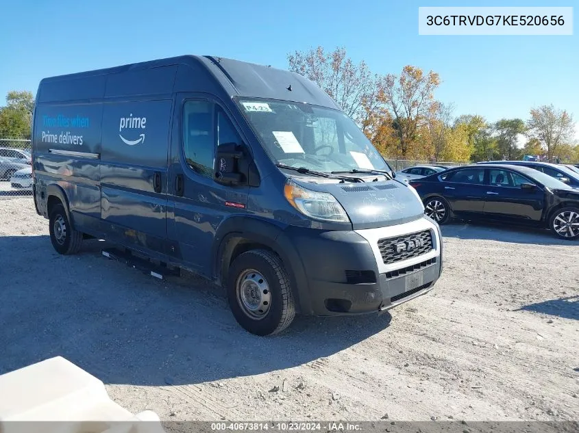 2019 Ram Promaster 2500 High Roof 159 Wb VIN: 3C6TRVDG7KE520656 Lot: 40673814