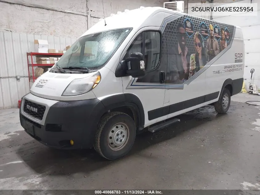 2019 Ram Promaster 3500 Cargo Van High Roof 159 Wb Ext VIN: 3C6URVJG6KE525954 Lot: 40866783