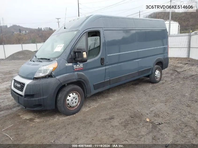 2019 Ram Promaster 2500 High Roof 159 Wb VIN: 3C6TRVDG6KE514606 Lot: 40875445