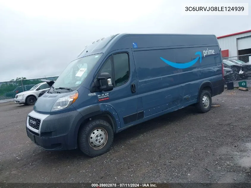 2020 Ram Promaster 3500 Cargo Van High Roof 159 Wb Ext VIN: 3C6URVJG8LE124939 Lot: 39802875