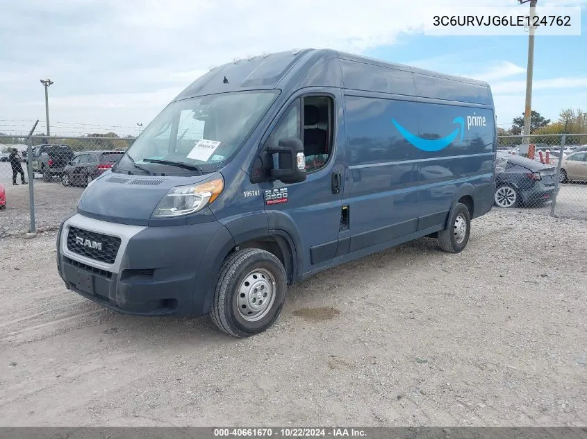 2020 Ram Promaster 3500 Cargo Van High Roof 159 Wb Ext VIN: 3C6URVJG6LE124762 Lot: 40661670