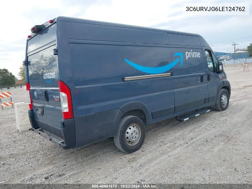 2020 Ram Promaster 3500 Cargo Van High Roof 159 Wb Ext VIN: 3C6URVJG6LE124762 Lot: 40661670