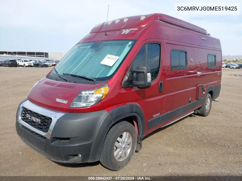 2021 Ram Promaster 3500 Cargo Van High Roof 159 Wb Ext VIN: 3C6MRVJG0ME519425 Lot: 39942437