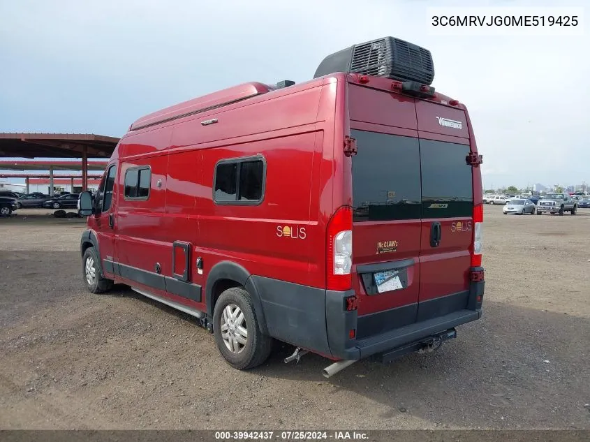 2021 Ram Promaster 3500 Cargo Van High Roof 159 Wb Ext VIN: 3C6MRVJG0ME519425 Lot: 39942437