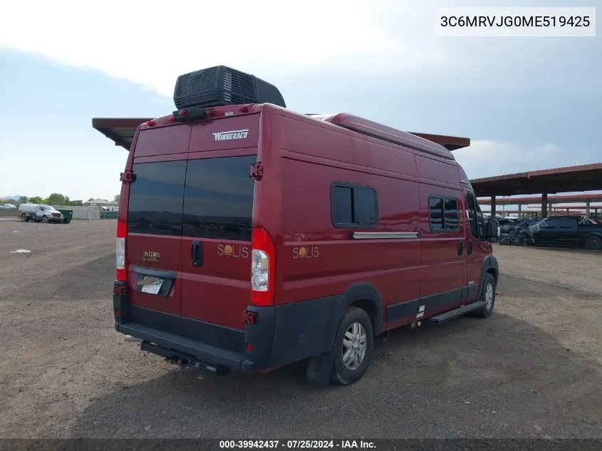 2021 Ram Promaster 3500 Cargo Van High Roof 159 Wb Ext VIN: 3C6MRVJG0ME519425 Lot: 39942437