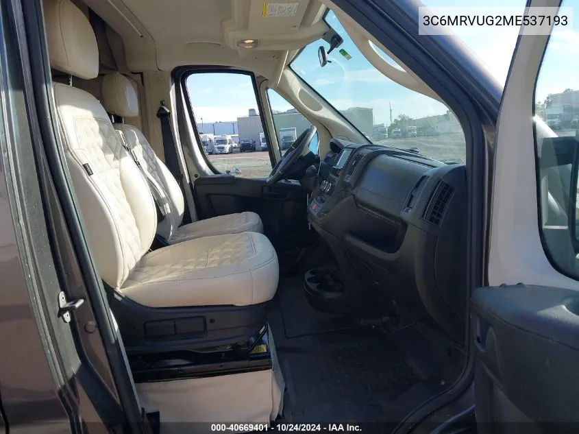 2021 Ram Promaster Window Van High Roof VIN: 3C6MRVUG2ME537193 Lot: 40669401