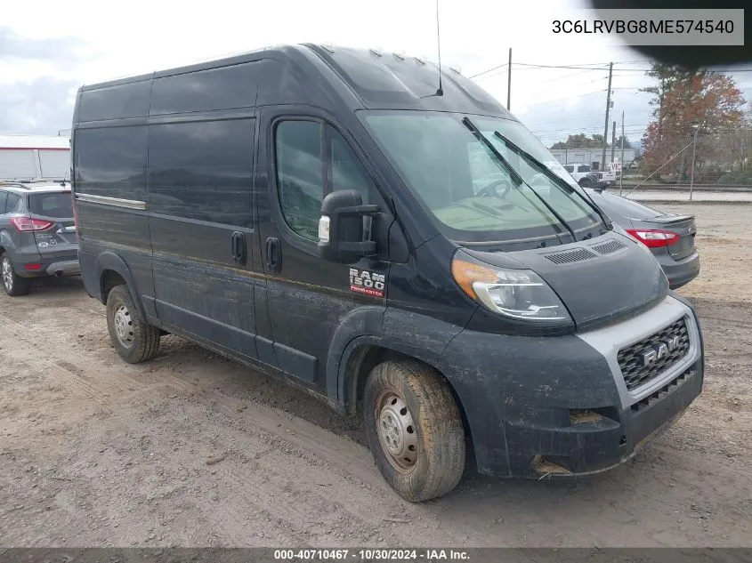 2021 Ram Promaster 1500 136 Wb VIN: 3C6LRVBG8ME574540 Lot: 40710467