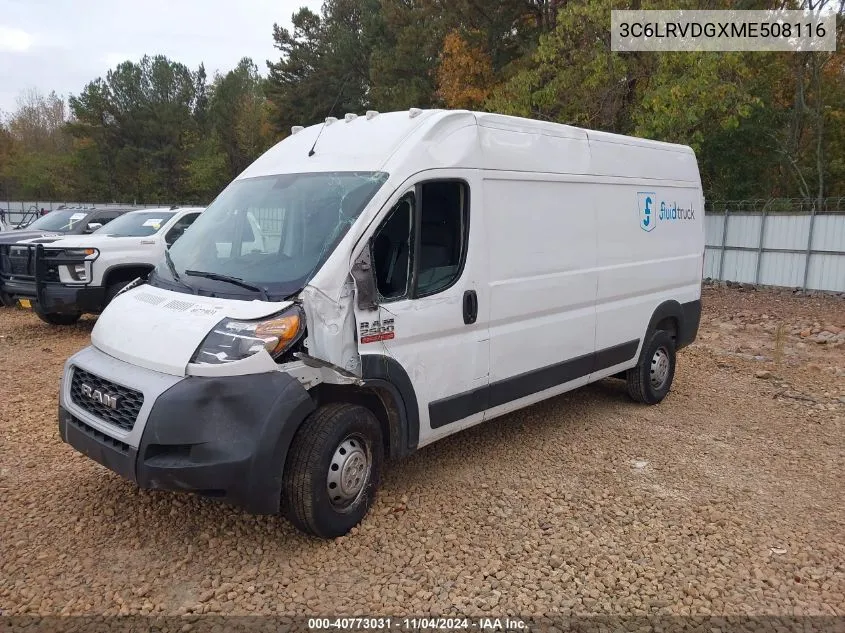 2021 Ram Promaster 2500 High Roof 159 Wb VIN: 3C6LRVDGXME508116 Lot: 40773031