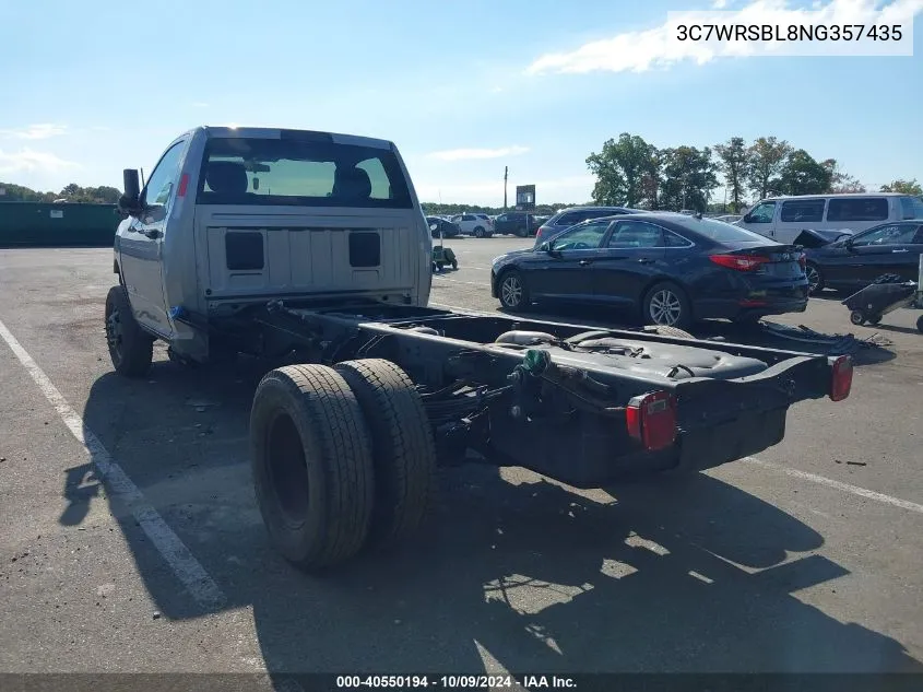 2022 Ram 3500 Chassis Tradesman/Slt VIN: 3C7WRSBL8NG357435 Lot: 40550194