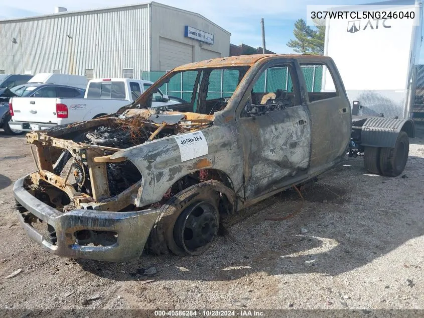 2022 Ram 3500 Chassis Tradesman/Slt/Laramie/Limited VIN: 3C7WRTCL5NG246040 Lot: 40586284