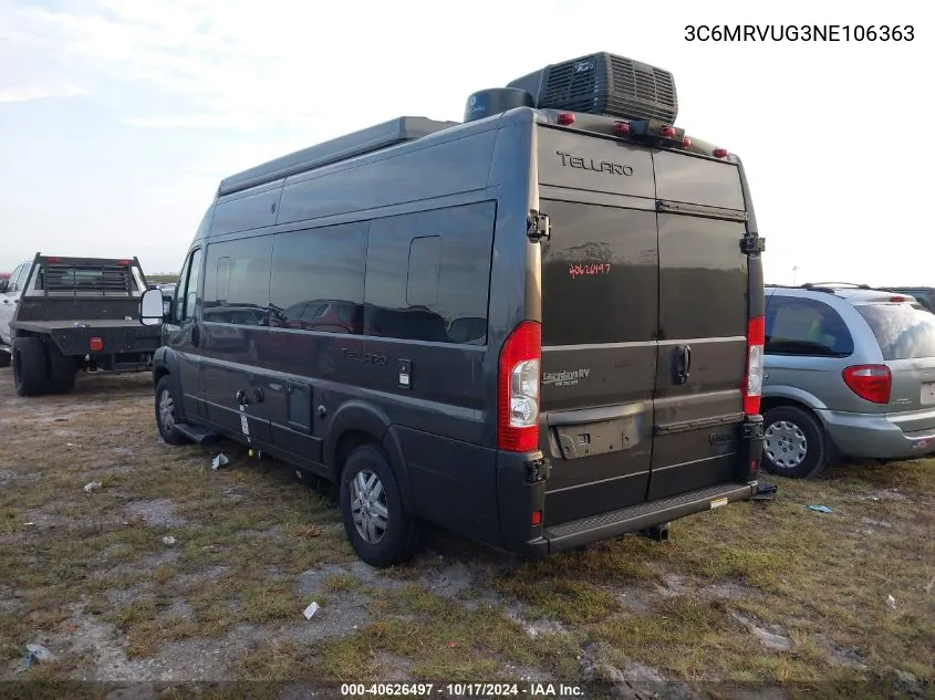 2022 Ram Promaster 3500 Window Van High Roof 159 Wb Ext VIN: 3C6MRVUG3NE106363 Lot: 40626497