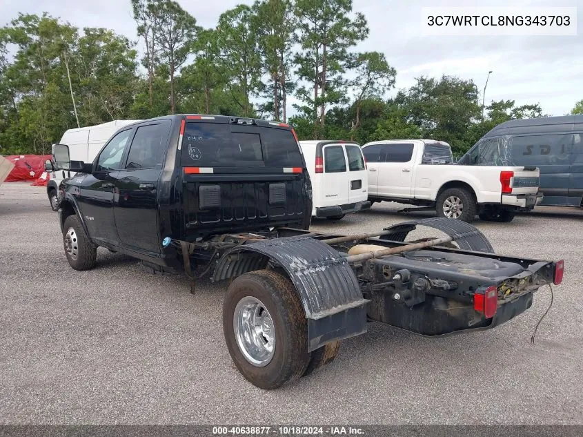 2022 Ram 3500 Chassis Tradesman/Slt/Laramie/Limited VIN: 3C7WRTCL8NG343703 Lot: 40638877