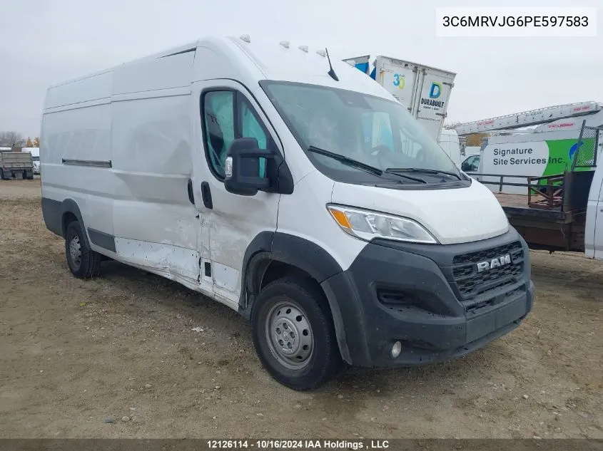 2023 Ram Promaster 3500 High Roof Extended 159 In. Wb VIN: 3C6MRVJG6PE597583 Lot: 12126114