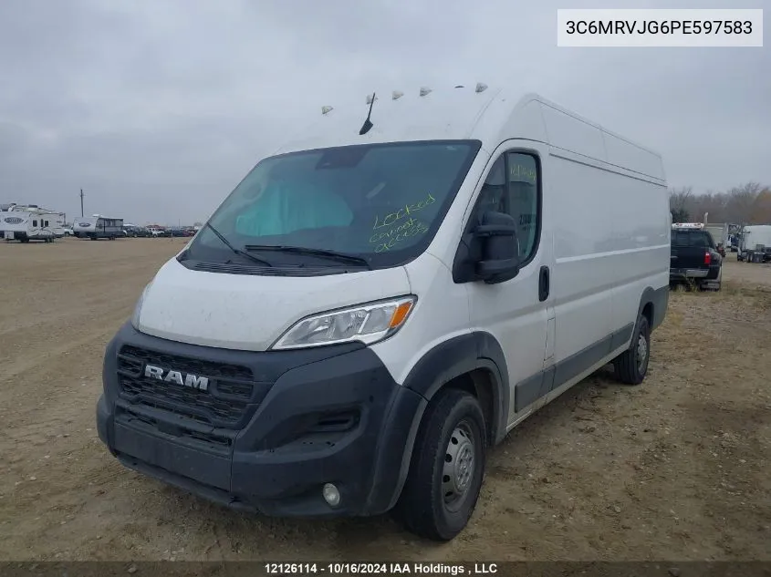 2023 Ram Promaster 3500 High Roof Extended 159 In. Wb VIN: 3C6MRVJG6PE597583 Lot: 12126114