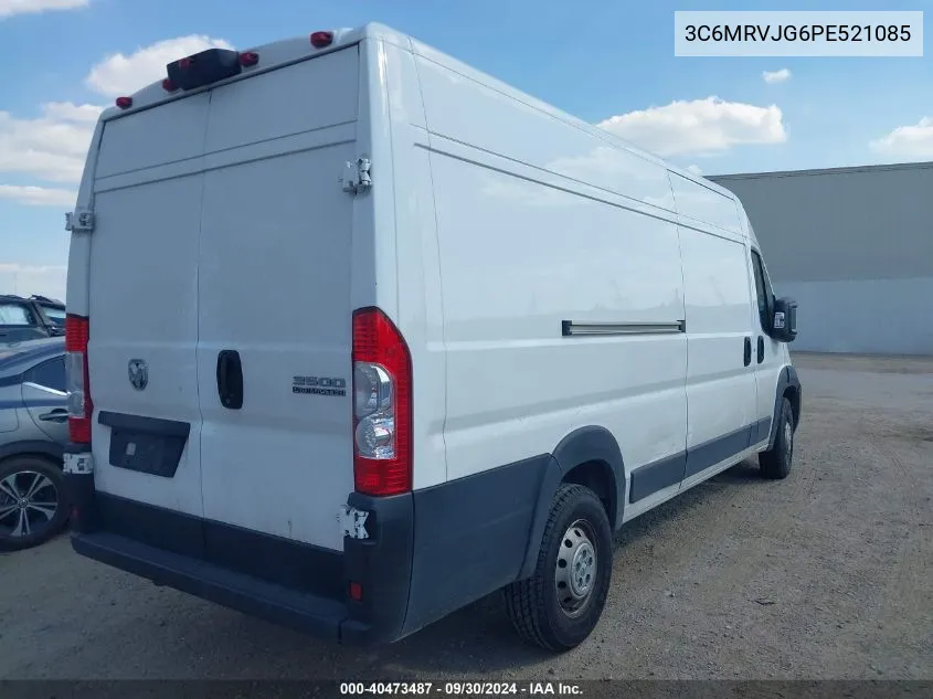 2023 Ram Promaster 3500 Cargo Van High Roof 159 Wb Ext VIN: 3C6MRVJG6PE521085 Lot: 40473487