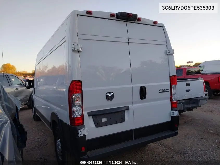 2023 Ram Promaster 2500 High Roof 159 Wb VIN: 3C6LRVDG6PE535303 Lot: 40872226