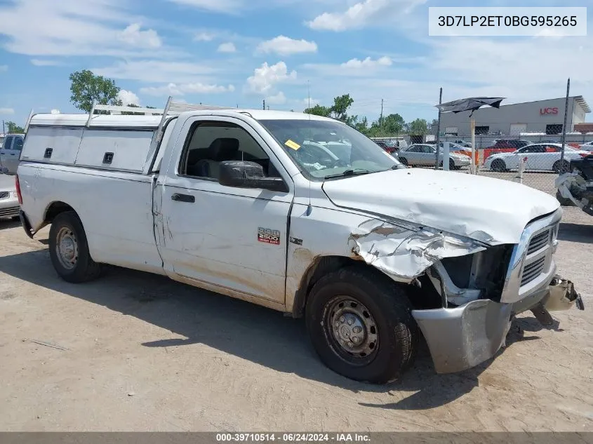 2011 Ram Ram 2500 St VIN: 3D7LP2ET0BG595265 Lot: 39710514