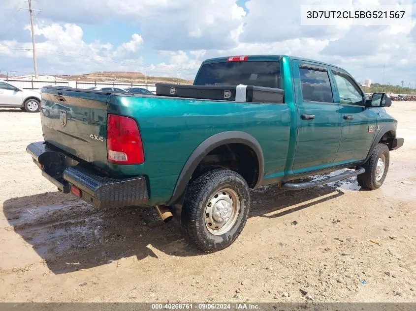 2011 Ram Ram 2500 St VIN: 3D7UT2CL5BG521567 Lot: 40268761