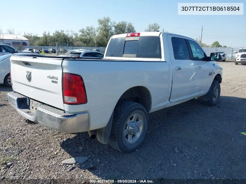 2011 Ram Ram 2500 VIN: 3D7TT2CT1BG618504 Lot: 40274705