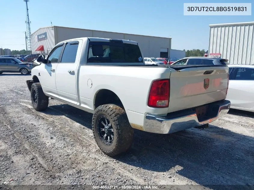 2011 Ram Ram 2500 Slt VIN: 3D7UT2CL8BG519831 Lot: 40532721