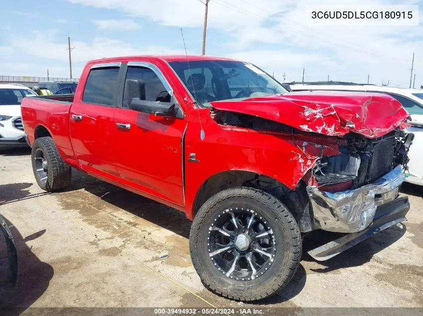 2012 Ram 2500 Slt VIN: 3C6UD5DL5CG180915 Lot: 39494932