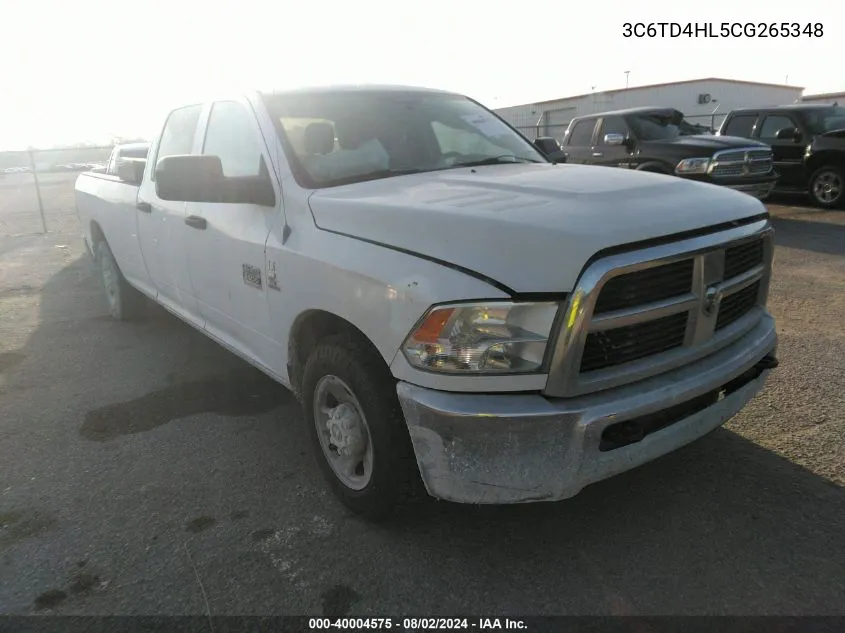 2012 Ram 2500 St VIN: 3C6TD4HL5CG265348 Lot: 40004575