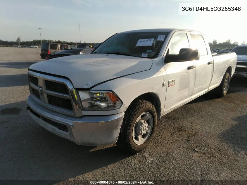 2012 Ram 2500 St VIN: 3C6TD4HL5CG265348 Lot: 40004575