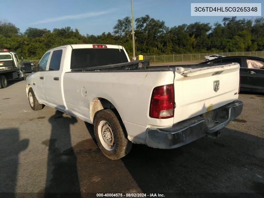 2012 Ram 2500 St VIN: 3C6TD4HL5CG265348 Lot: 40004575