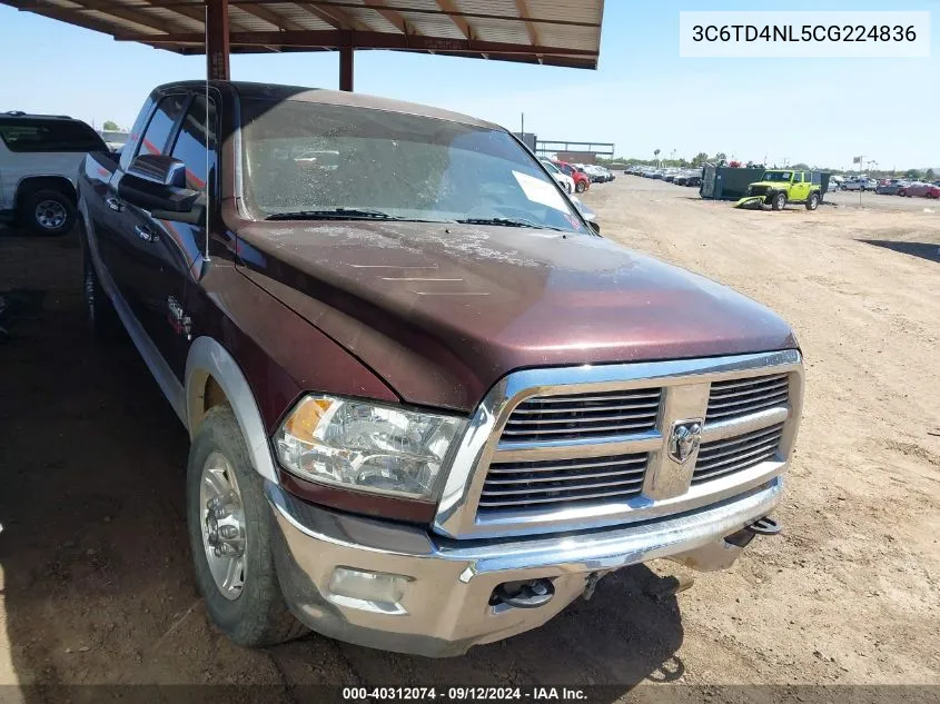 2012 Ram 2500 Laramie VIN: 3C6TD4NL5CG224836 Lot: 40312074