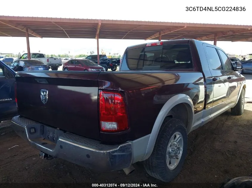 2012 Ram 2500 Laramie VIN: 3C6TD4NL5CG224836 Lot: 40312074