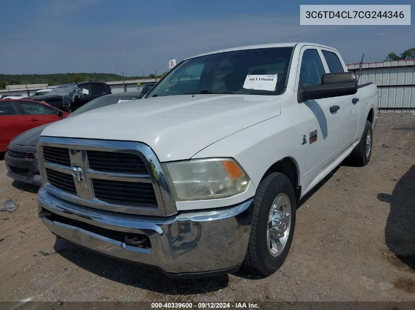 2012 Ram 2500 St VIN: 3C6TD4CL7CG244346 Lot: 40339600