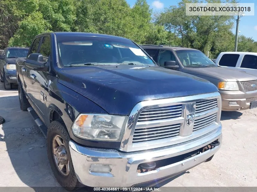 2012 Ram 2500 Slt VIN: 3C6TD4DLXCG333018 Lot: 40364661