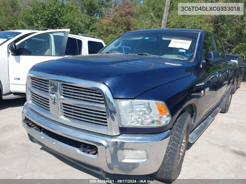 3C6TD4DLXCG333018 2012 Ram 2500 Slt