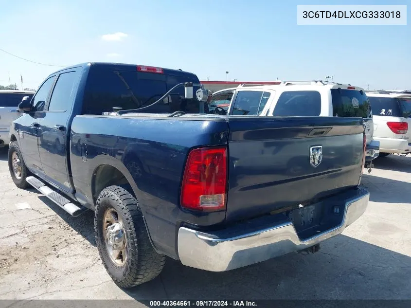 3C6TD4DLXCG333018 2012 Ram 2500 Slt