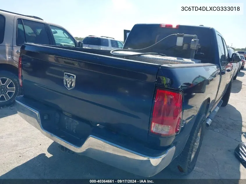 3C6TD4DLXCG333018 2012 Ram 2500 Slt