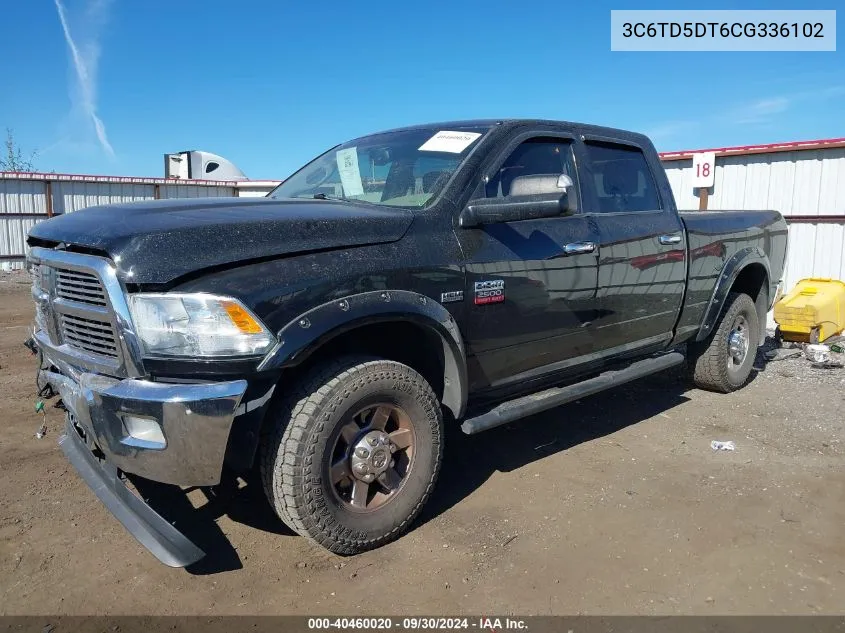 2012 Ram 2500 Slt VIN: 3C6TD5DT6CG336102 Lot: 40460020