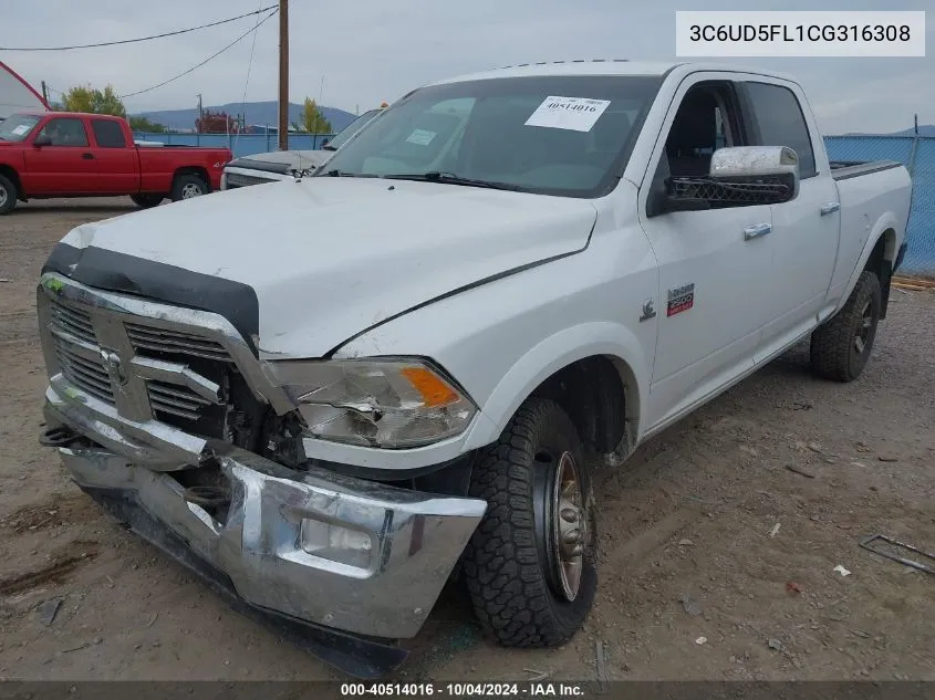 2012 Ram 2500 Laramie VIN: 3C6UD5FL1CG316308 Lot: 40514016