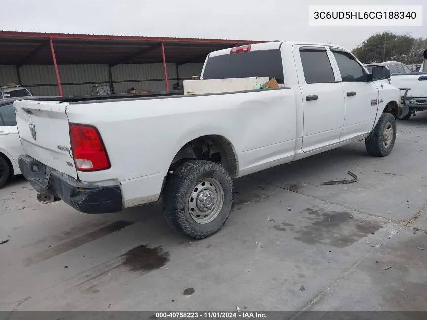 2012 Ram 2500 St VIN: 3C6UD5HL6CG188340 Lot: 40758223