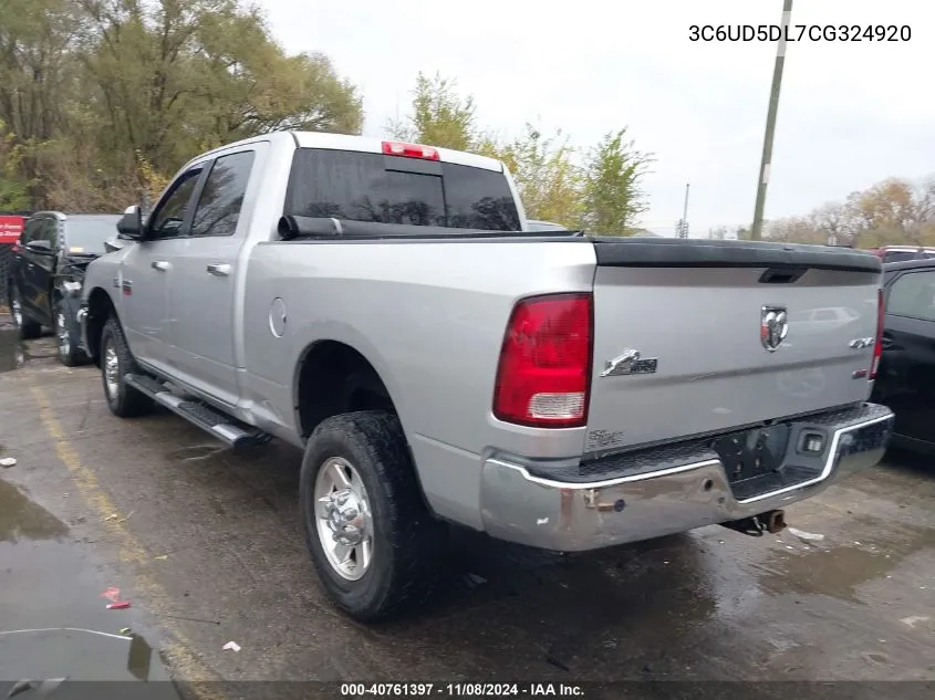 2012 Ram 2500 Slt VIN: 3C6UD5DL7CG324920 Lot: 40761397